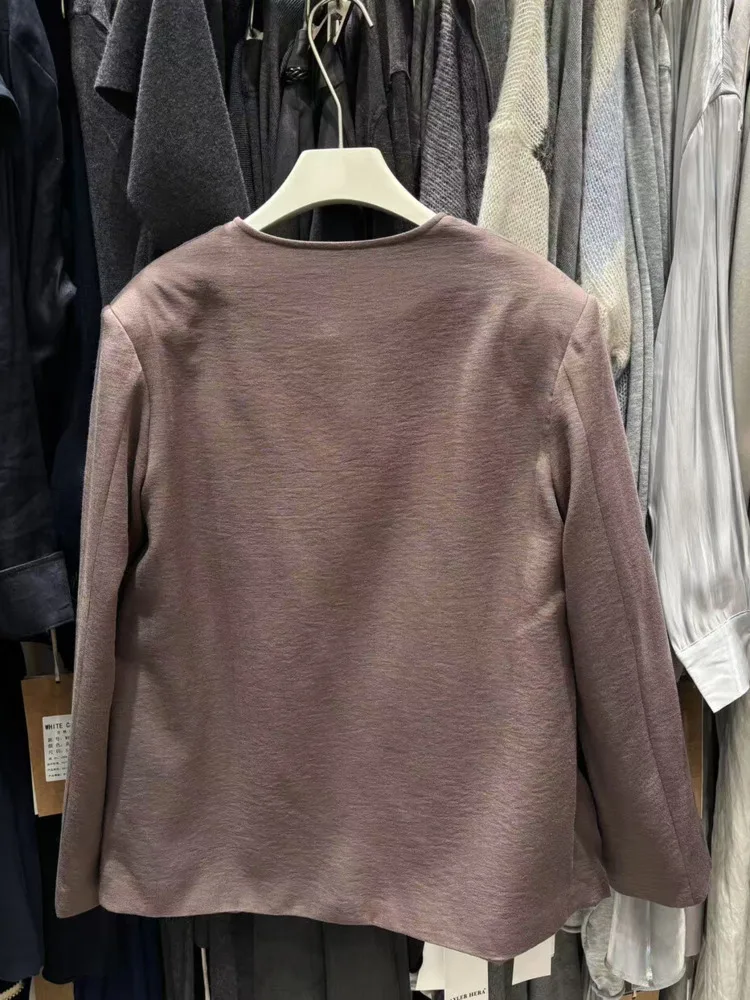 Kwtx 2025 outono feminino elegante com decote em v blazer casaco único breasted simples casual chique lounge outerwear moda na moda designer