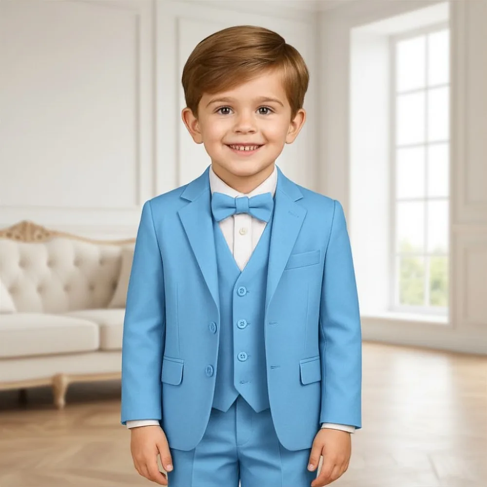 Sage Green Wedding Boy Suits 3 Pieces Child Suit Gentleman Outfit Child Tuxedo Dress Costume Including Blazer Jacket Vest Pants