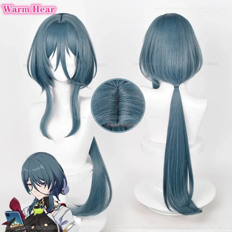 

80cm Natasha Cosplay Wig Game WigsNatasha Dark Blue Gray Cosplay Anime Wigs Heat Resistant Synthetic Wigs + Wig Cap