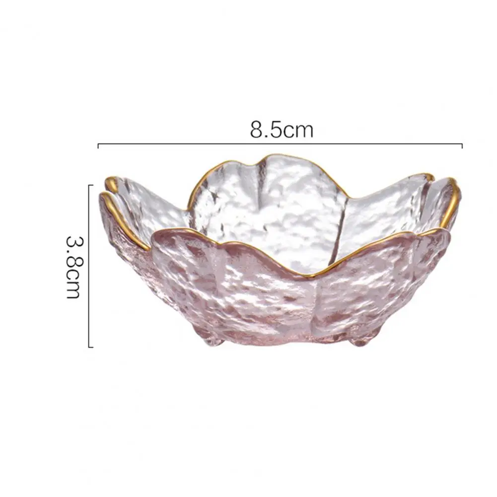調味料ボウルミニ日本の桜の花の形小さな調味料プレートガラス皿北欧スタイルのゴールドの象眼細工の家