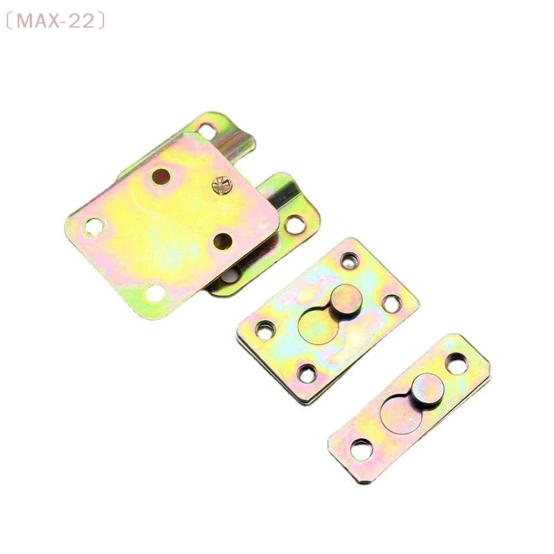 〔MAX-22〕1Set Iron Hook Up Wood Bed Fittings Connectors Bed Brackets Frame Connecting Furniture Hinge Fitting Connector Lock