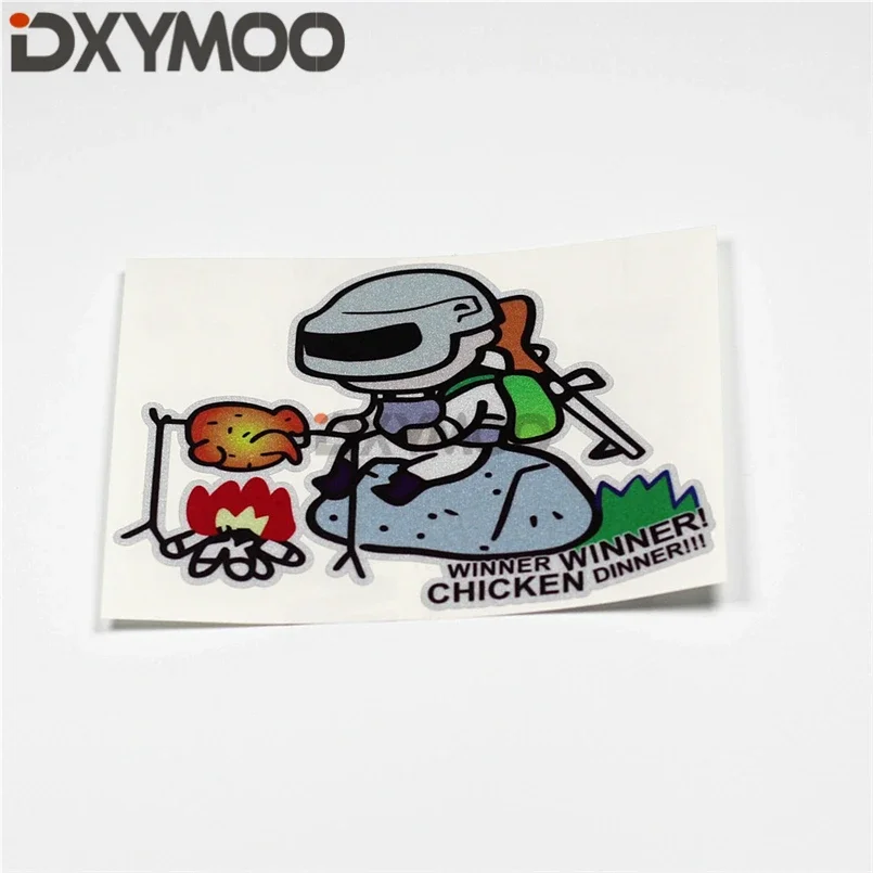 الإبداعية الأزياء لعبة ملصقات سيارة الجسم كله الذيل دراجة نارية النار المشوي الدجاج الفائز مصدات 13x10 سنتيمتر #3