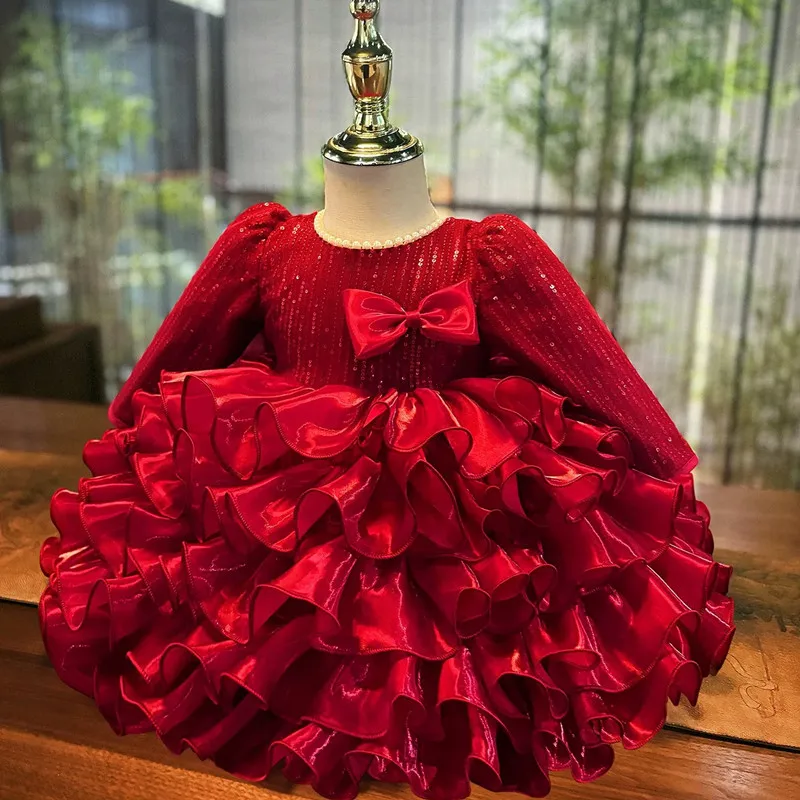 

Новое модное платье для девочек, бальное платье принцессы для выступления на фортепиано, детское милое платье для дня рождения y1783