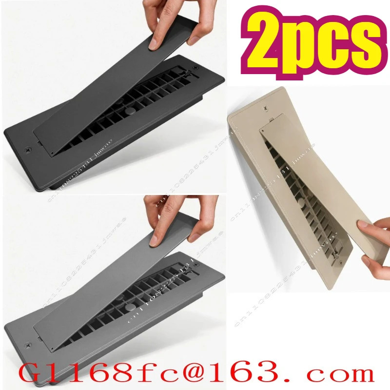2pcs Aluminum RV Floor Vent 2 Inches X 10 Inches with Detachable Cover, Lightweight and Durable, Essential for Camping