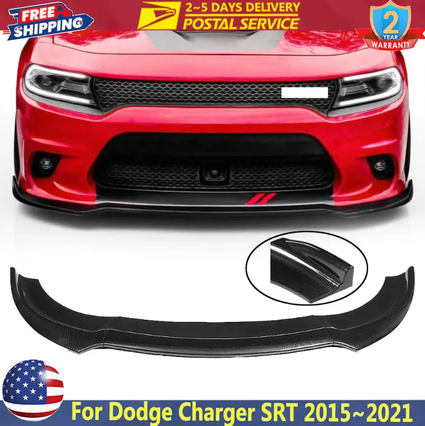 

Carbon Fiber Car Front Bumper Splitter Lip Spoiler Body For Dodge Charger 2015~2021 SRT-Style Front Bumper Lip Splitter Spoiler