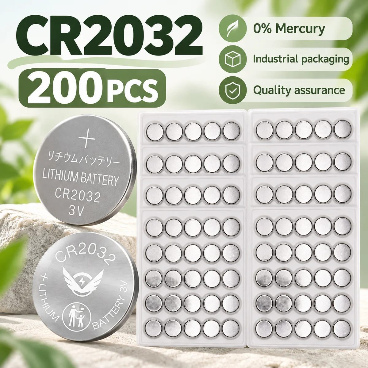 CR2032 DL2032 3V Lithium Coin Cell Batteries, 10-200PCS Button Cells for Watches, Toys, Calculators and Car Remote Controls