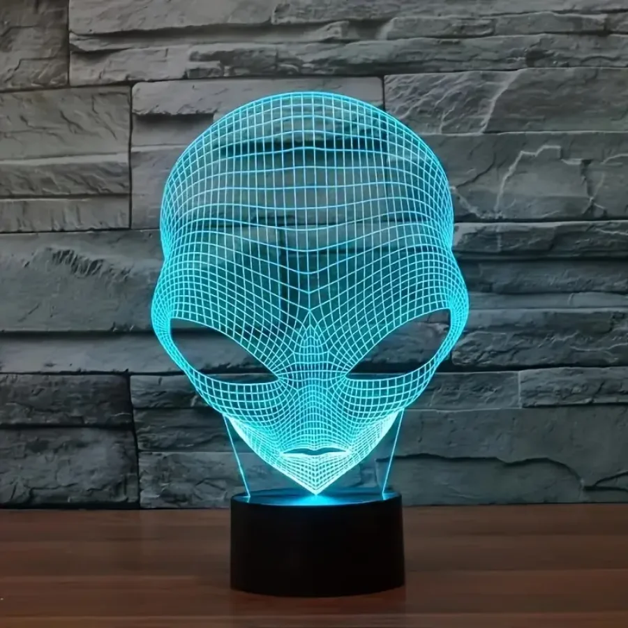 An alien 3D nightlight, workbench room living room atmosphere light, holiday birthday creative gifts, colorful dimmable