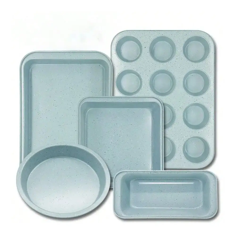 10 Piece Bakeware Set, NonStick Kitchen Bakeware, Carbon Steel, Including Baking Accessories Cookie Sheet, Cake Pan, Bread Pan,