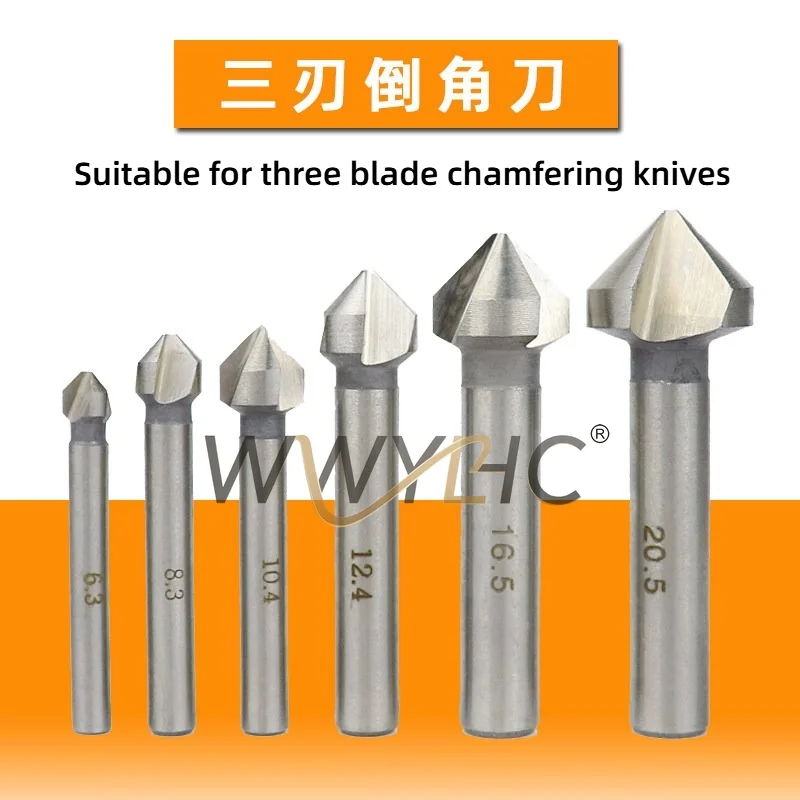 

6Pcs 6.3‑20.5mm 90° Three‑Flute Countersink Drill Set Chamfering Reaming Cone Fit for Drilling Tools