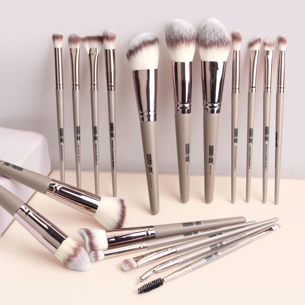 MAANGE 18Pcs Makeup Brushes Set Professional Natural Hair Foundation Powder Eyeshadow Blush Make Up Brush Cosmetic Beauty Tools