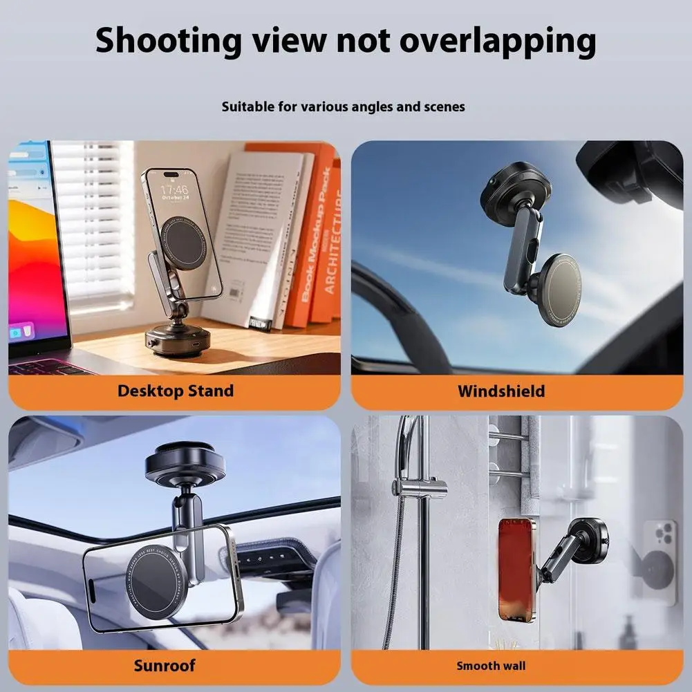 حامل هاتف السيارة لـ MagSafe Car Mount 3-Axis تصميم قوي شفط كأس حامل هاتف مغناطيسي 360 °   دوران آيفون سامسونج