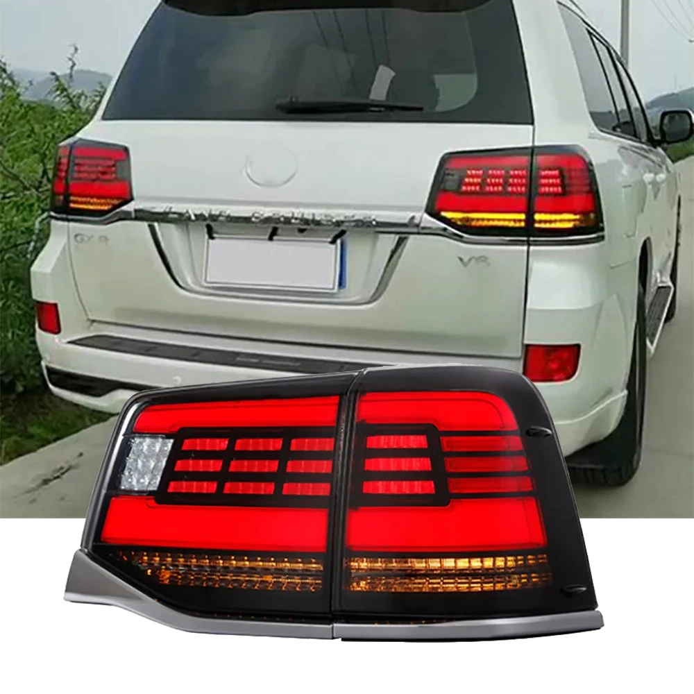 For 2008-2015 Toyota Land cruiser LC200 Tail Light Assembly Modification LED Running Lights Running Water Turning Tail Lights