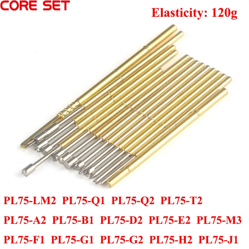 10PCS PL75 Tip 0.74mm Spring Test Probes High Carbon Probe Retractable Test Needle A2/B1/1D/D2/E2/F1/G1/G2/H2/J1/LM2/Q1/Q2/T2/M3