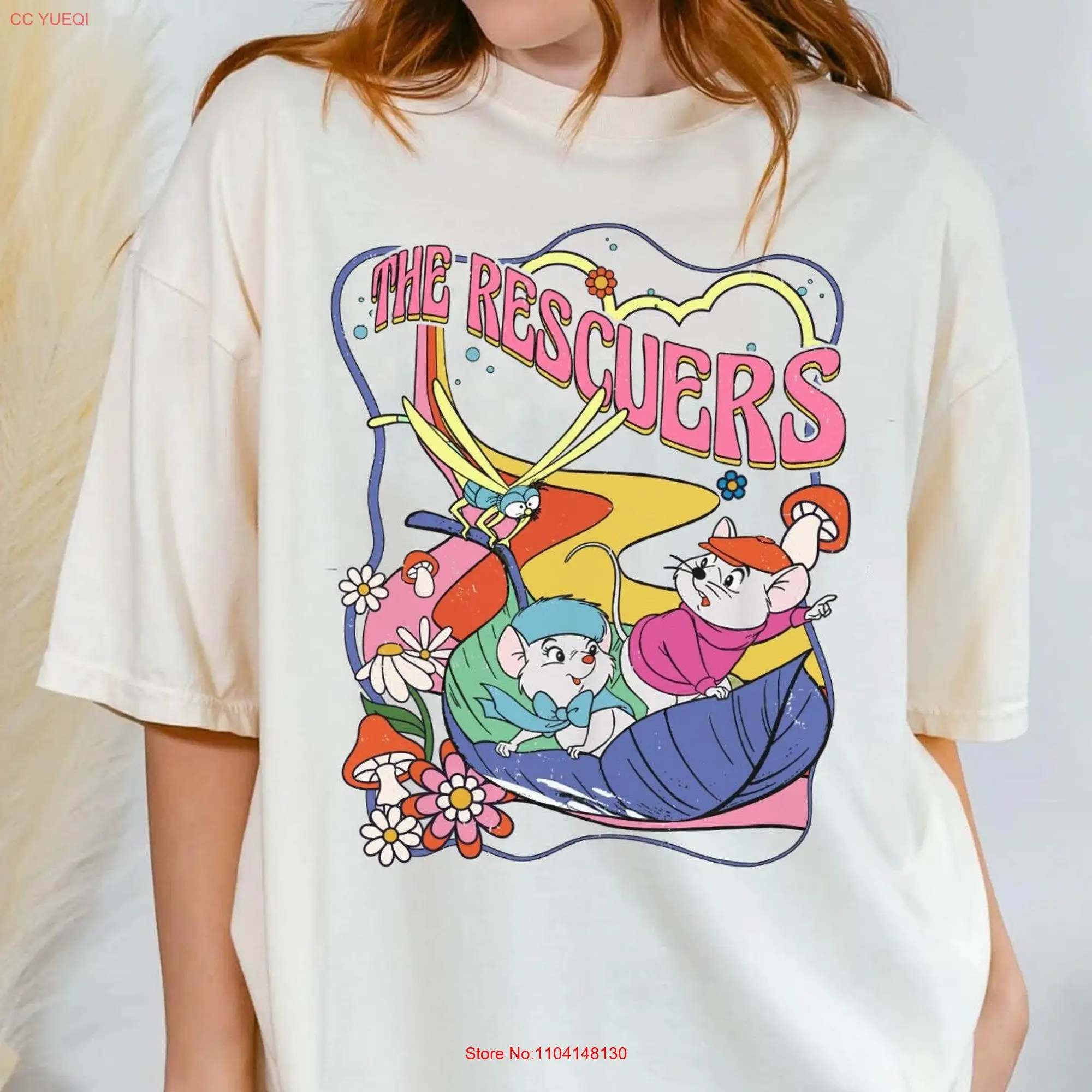 Retro 70S The Rescuers Bernard Bianca Leaf Boat Floral Comfort Colors T shirt Cute Mice 2024 Trip Funny Birthday