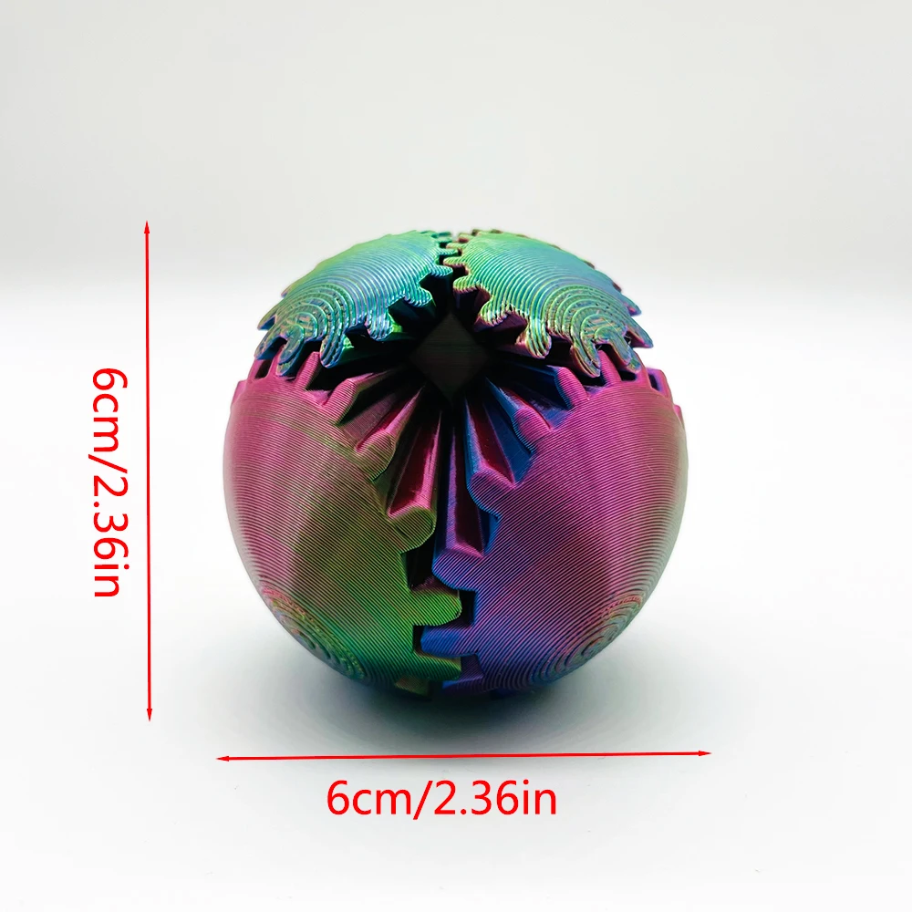 ギアスフィア、3Dプリントギアスフィア - スチームパンクの回転する驚異のフィジェットギアボール