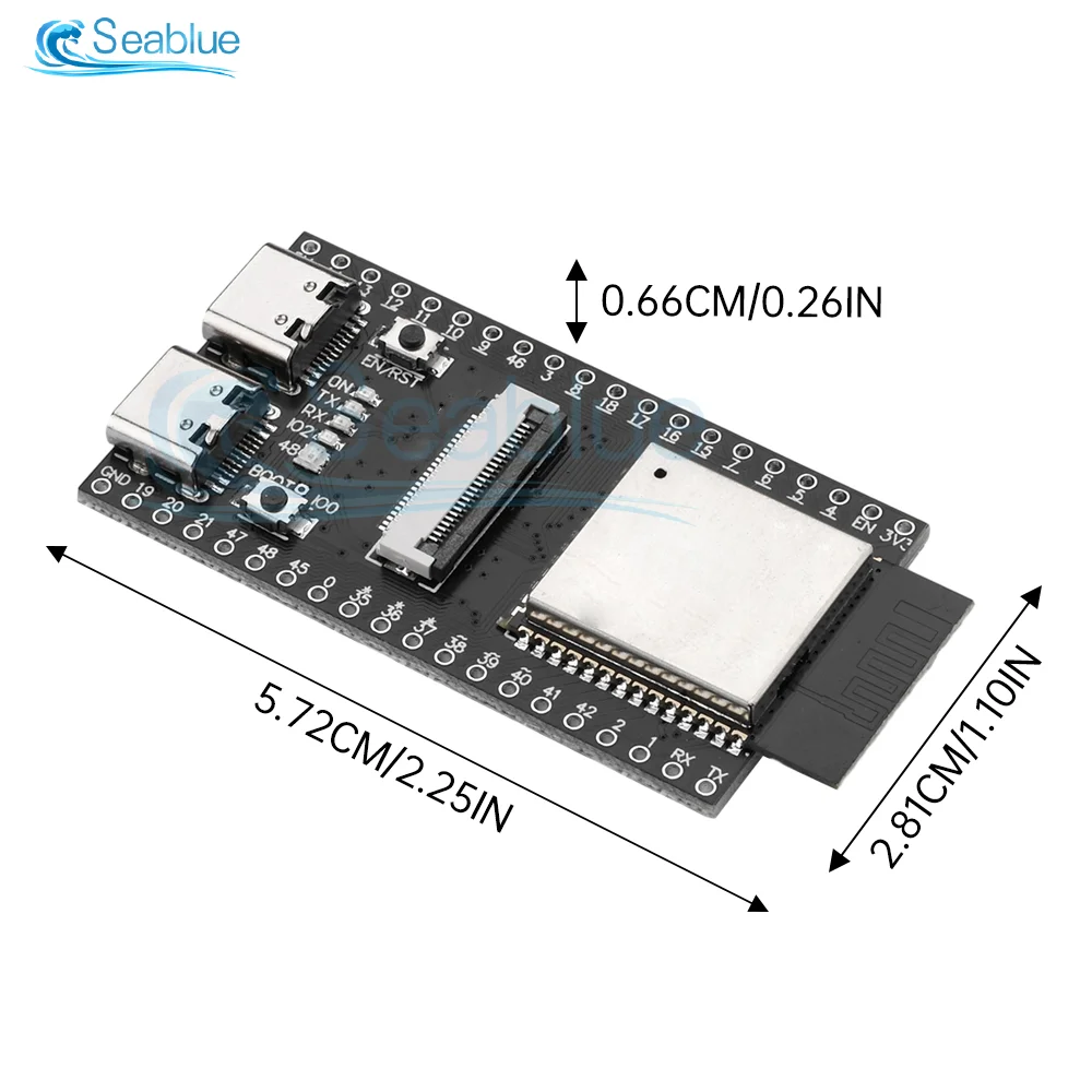 لوحة تطوير ESP32-S3 مع كاميرا OV2640/OV5640/OV3660 وحدة بلوتوث واي فاي منخفضة الطاقة مزدوجة من النوع C لمشاريع إنترنت الأشياء