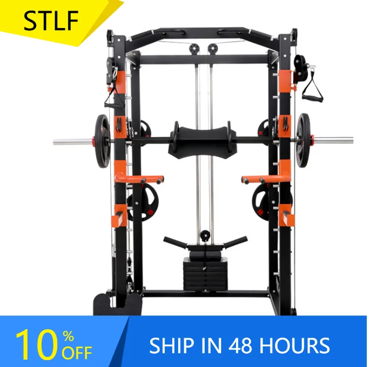 YTYIN Gym Equipment Trainer Multifunction Smith Machine Cable Crossover Power Cage Squat Rack