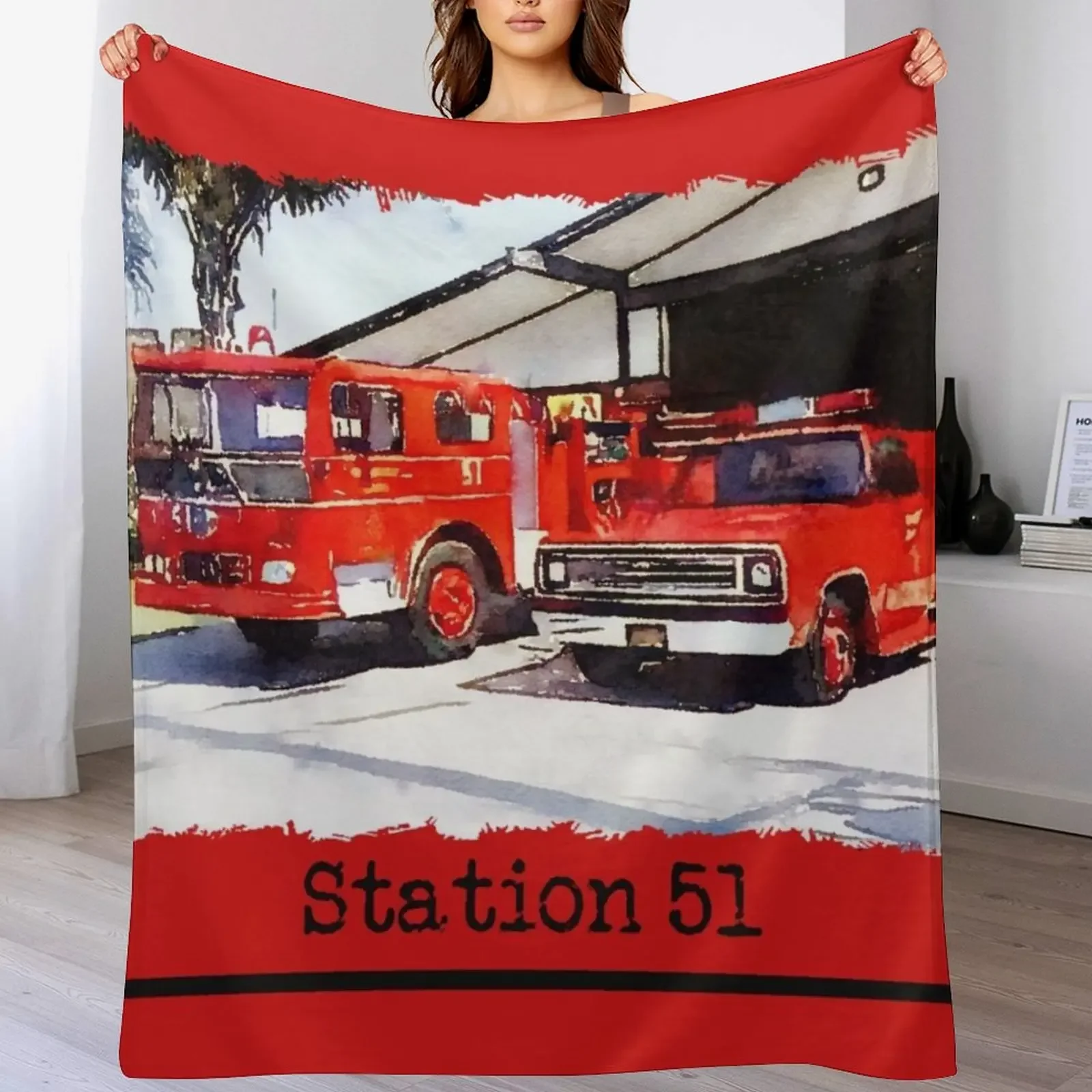 

Fire Station 51, Emergency TV Show, Firetruck Throw Blanket All Season Soft Lightweight Blanket for Home