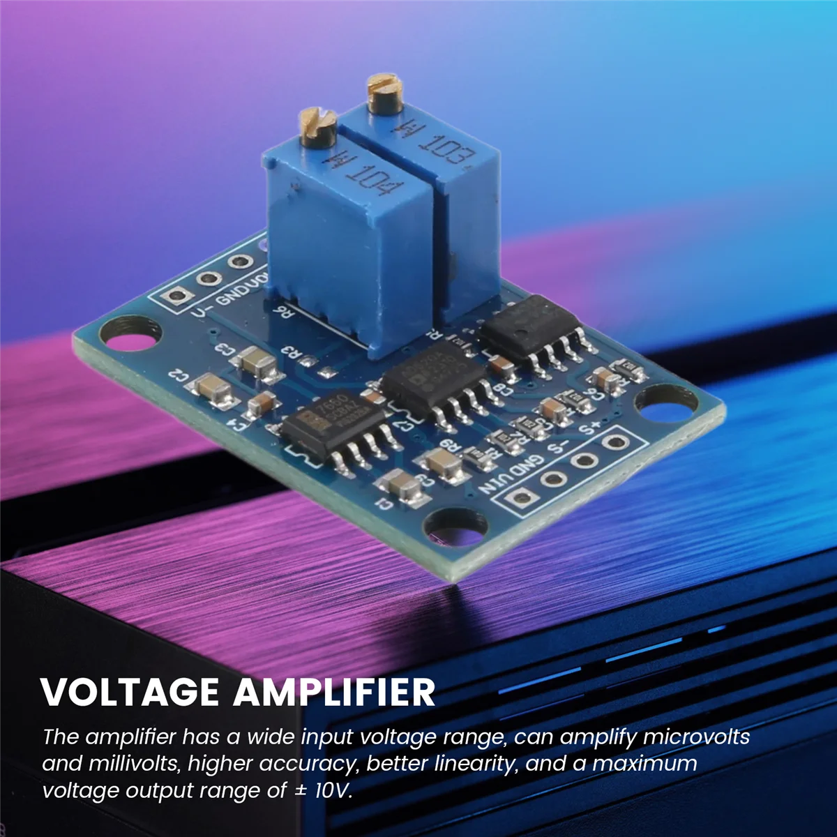 Amplificador de voltaje AD620 Microvolt MV, amplificador de señal, placa Modu de instrumentación de 3-12V CC