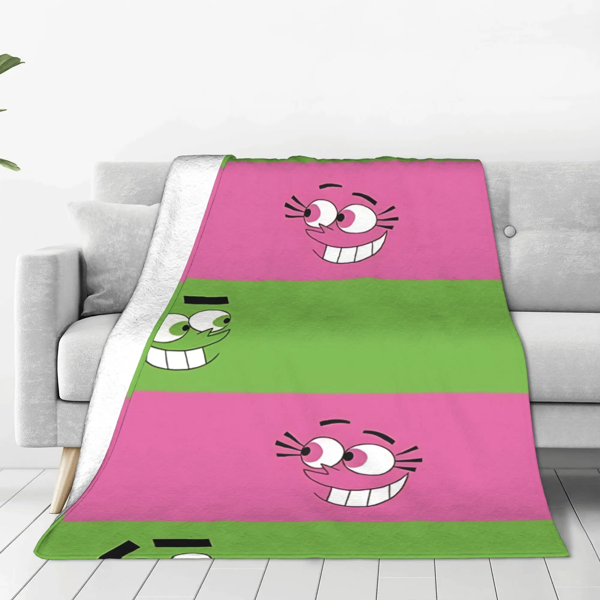 1PC Home Cute Room Decor vintage cartoon  Blanket Throw Blanket Fairly Odd Treasures Novelty Warm Blanket All Season