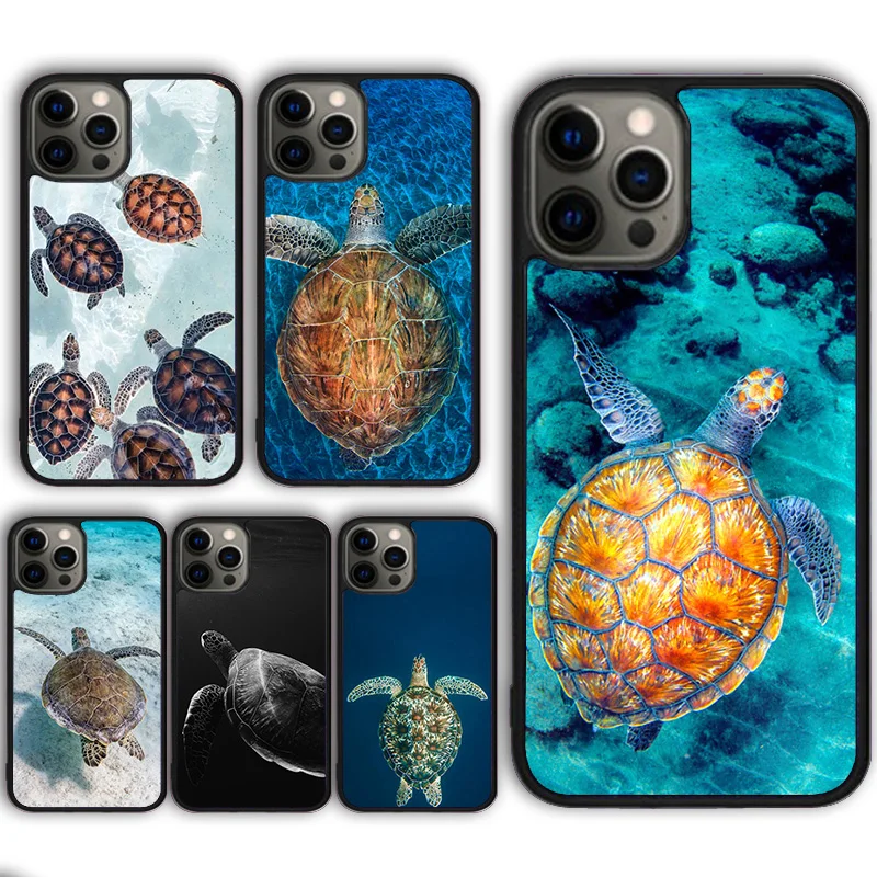 Cute Sea Turtle Tortoise Drawing Phone Case for iPhone 16 15 SE2020 13 14 11 12 Mini Pro Max 6 7 8 Plus  coque fundas Shell