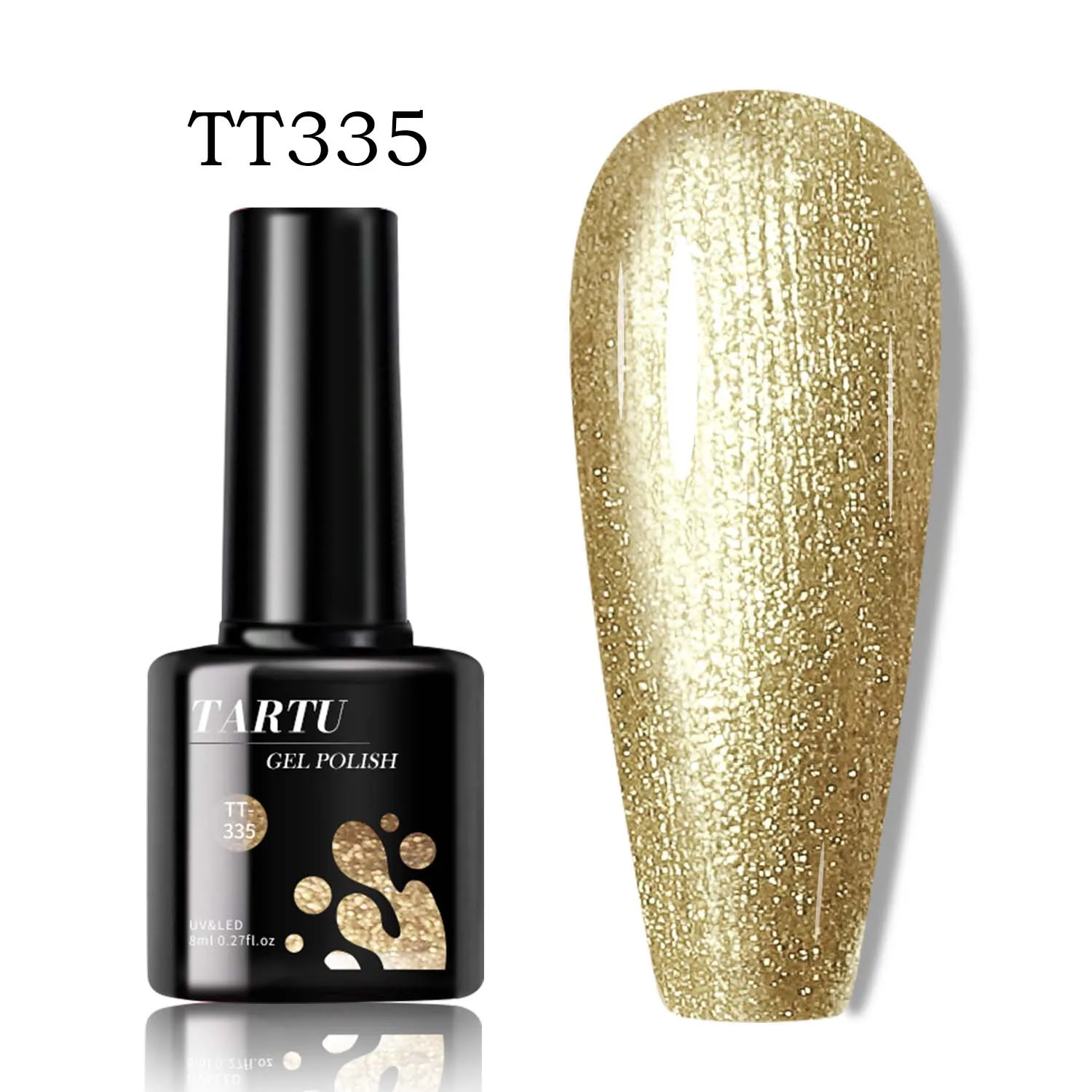 Vernis à ongles holographique à paillettes dorées, 8ml, amovible, LED/UV, longue durée, paillettes, pour Salon d'art des ongles à domicile