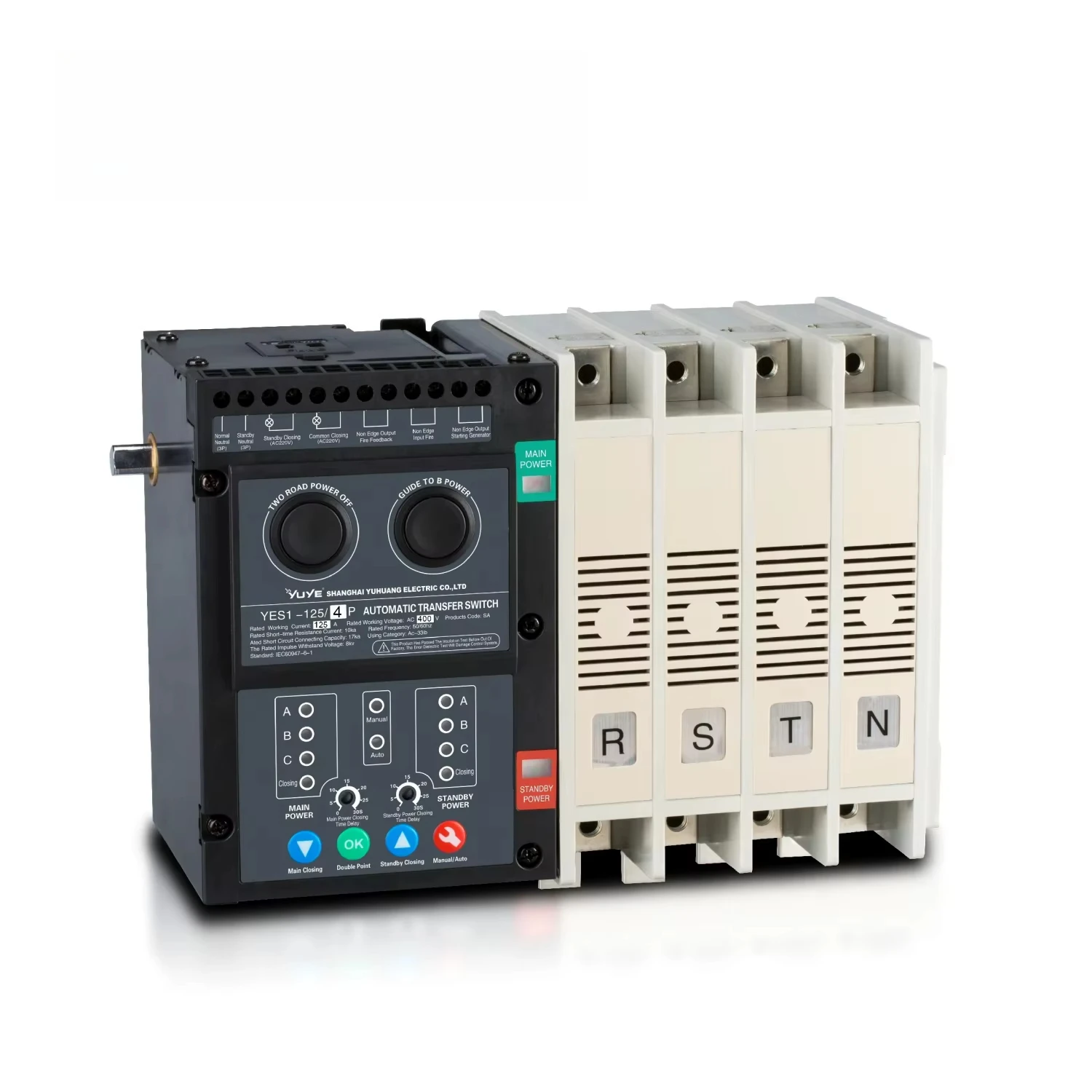 

123 YUYE 20 Years Factory Three-stage Dual Power Supply Automatic Transfer Changeover Switch With Controller Inside ATS ATSE