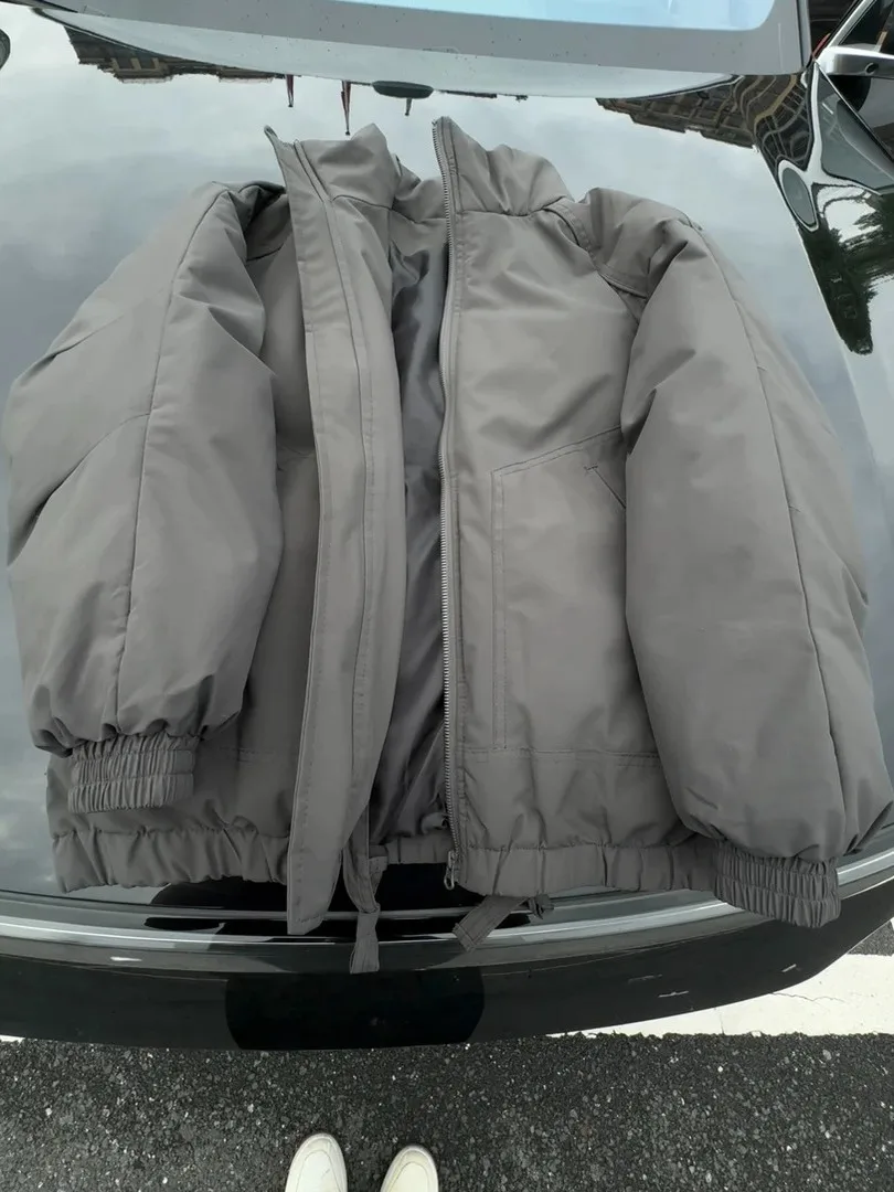 

Thiened Winter Cotton Jaet for Men Deep ey Cleanfit American Pilot Sle Warm Coat Stand Collar Youth Faion Casual Wear