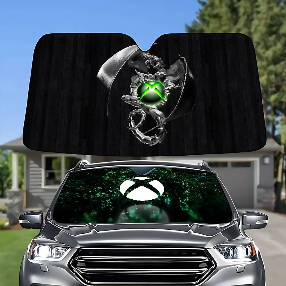 X-Xbox Gamer Logo زجاج سيارة مضحك الشمس الظل طوي الأشعة فوق البنفسجية الشمس قناع حامي ظلة للنافذة الأمامية