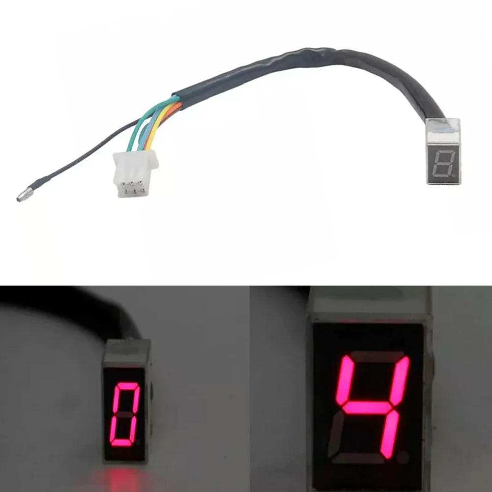 5 Gears Motorcycle Gear Indicator LED Digital 1PC 32.5cm Digital LED Gear Shift Sensor Display Red Display Color