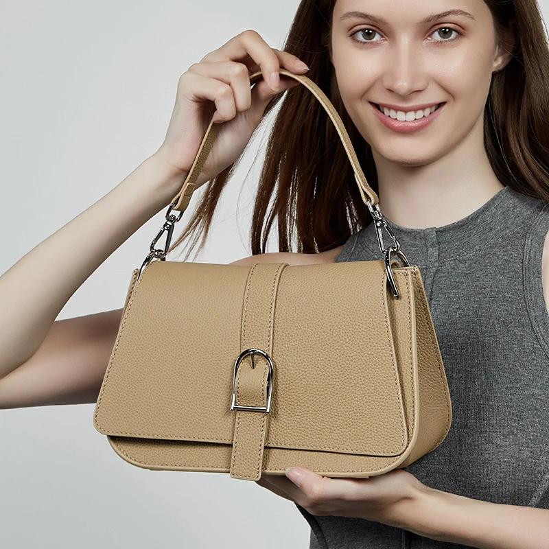 

Women Genuine Leather Tote Bag Designer Flap Bags Handbag 2025 Female Shoulder Composite Bag Crossbody Shopping Bag