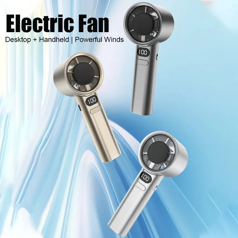 

Портативный ручной вентилятор, перезаряжаемый через USB цифровой дисплей, мини-воздушный охладитель, небольшой электрический вентилятор, охлаждающие вентиляторы для кемпинга, путешествия