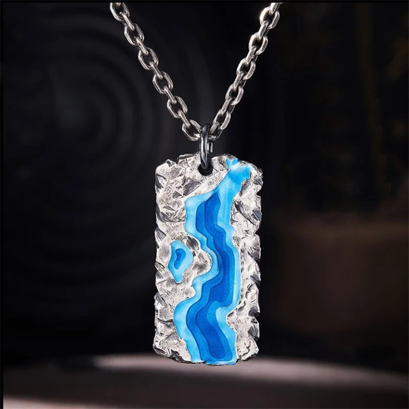 

Личность горные реки кулон мужские ювелирные изделия ретро эмаль антикварное ожерелье мужской колье аксессуары