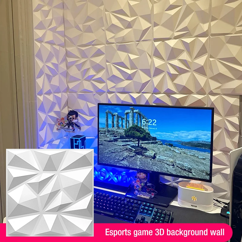 Imagem -02 - Super 3d Art Painel de Parede para Home Decor à Prova d Água Pvc Adesivo Decor Azulejos Design Diamante 1181 x 1181 x 1181 12 Pcs