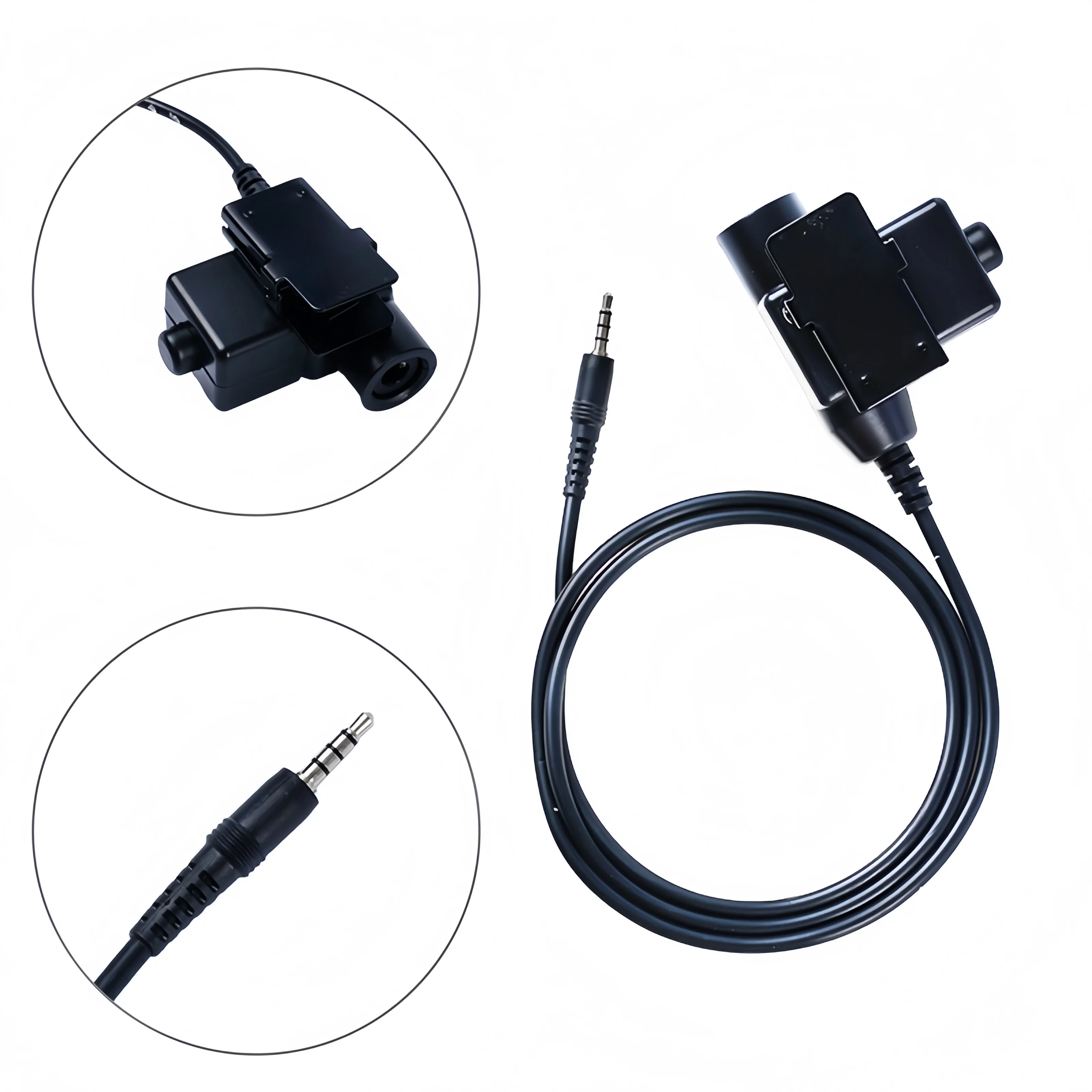 

U94 Walkie Talkie Headset Adapter PTT Push to Talk Compatible with Two Way Radio Mobile Phone 3.5mm Jack Accessories