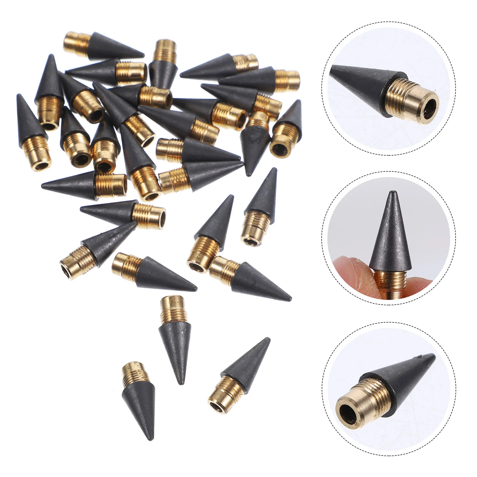 

30 Pcs Pencil Replaceable Head Replacement Tip Lead Pencils No-sharpening Tips Portable Replacements