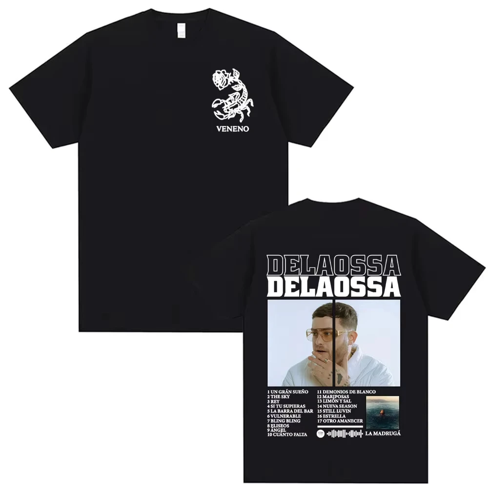 

Rapper Delaossa Album 2025 Cover T-shirts for Men Fashion Summer Casual Short Sleeve T Shirts Hip Hop Vintage T-shirt Streetwear