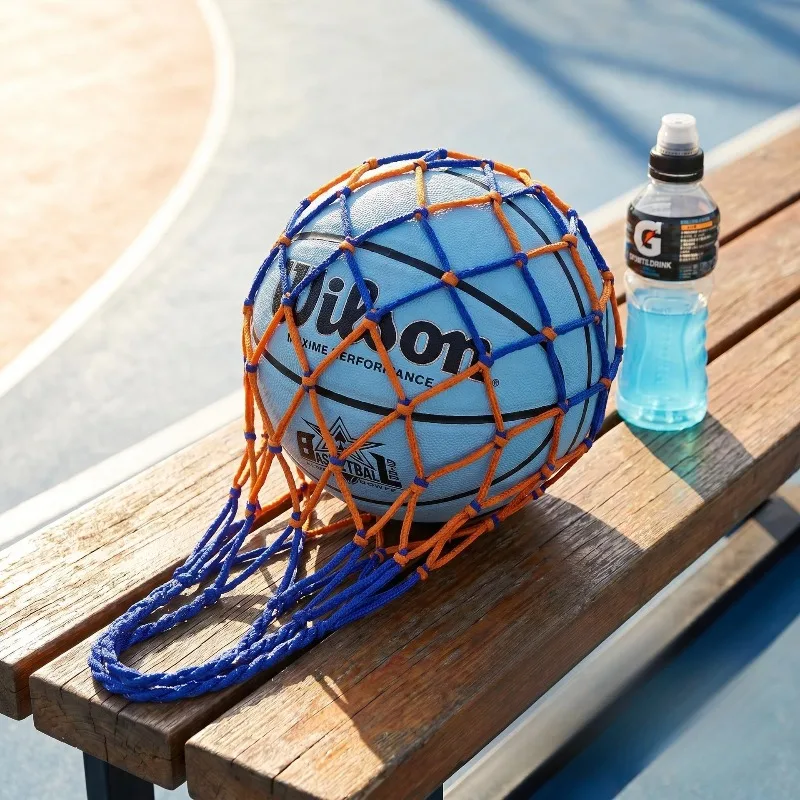 Basketball-Netztasche aus dickem gewebtem Nylon-Mesh, strapazierfähige Tragetasche für Basketball-, Fußball-, Volleyball- und Sportbälle. – Detail 3