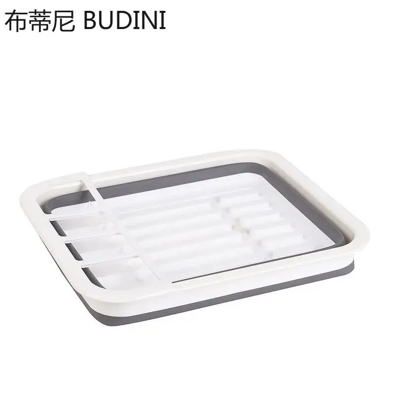 Home Kitchen Foldable Dish Rack Tableware Rack Portable Bowl Rack TPR Bowl Sink Design Vegetable Cleaning Basin Multifunction