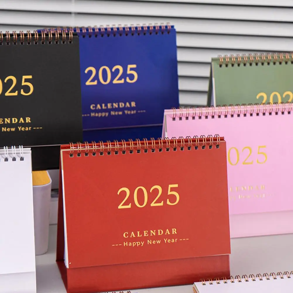 Mini Desk Calendar 2025 Desktop Calendar for Time Management Organization Yearly Monthly Daily Planner for Office Home Decor