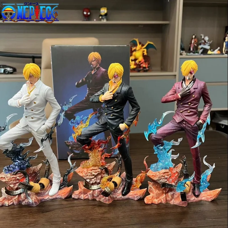 

One Piece Figures 25cm Sanji Anime Figure Gk Statue Sanji Figurine Model Doll Pvc Ornament Collection Room Model Gifts Toys