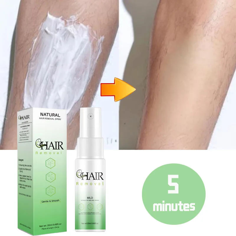 

5 Minutes Fast Hair Removal Spray Painless Hair Growth Inhibitor Arm Armpit Leg Permanent Depilatory for Men Women Repair Care