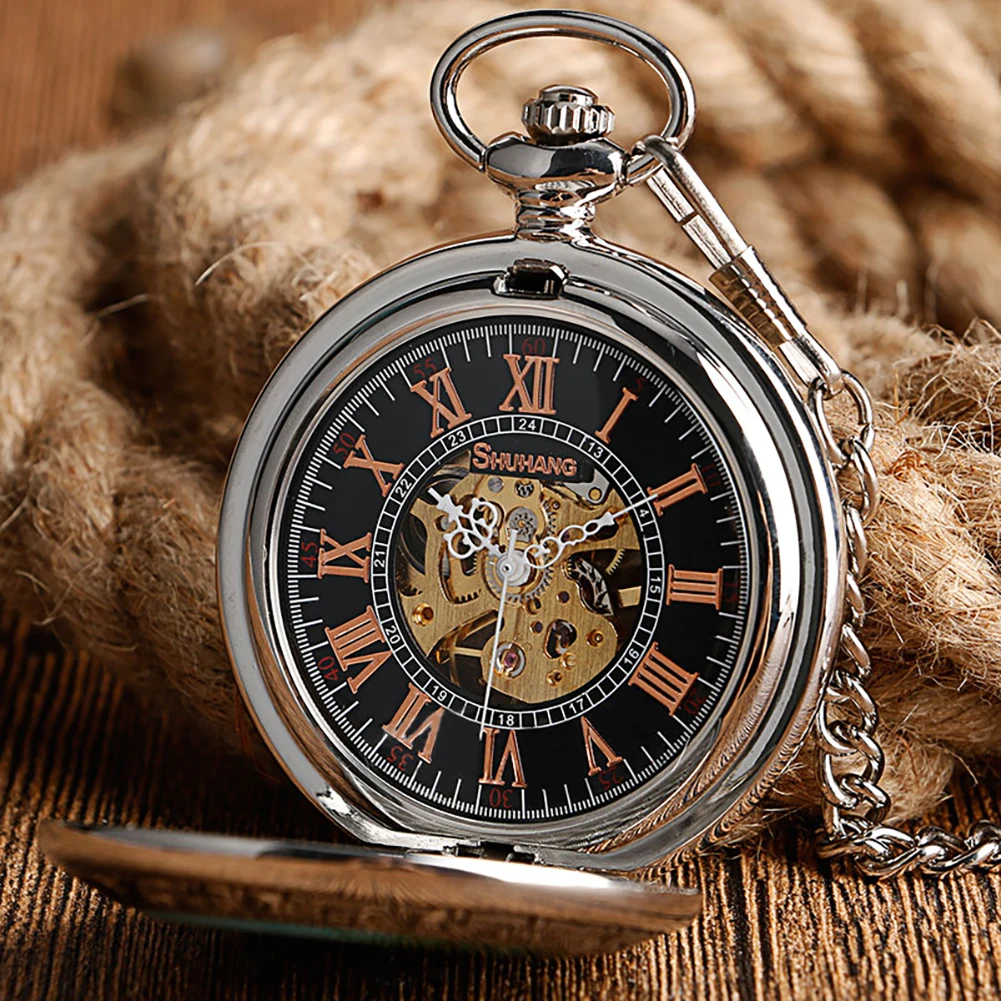 Серебряные/бронзовые ретро механические карманные часы с ручным заводом, декор с рисунком оленя, полный брелок-цепочка для охотника, кулон, часы, рождественский подарок
