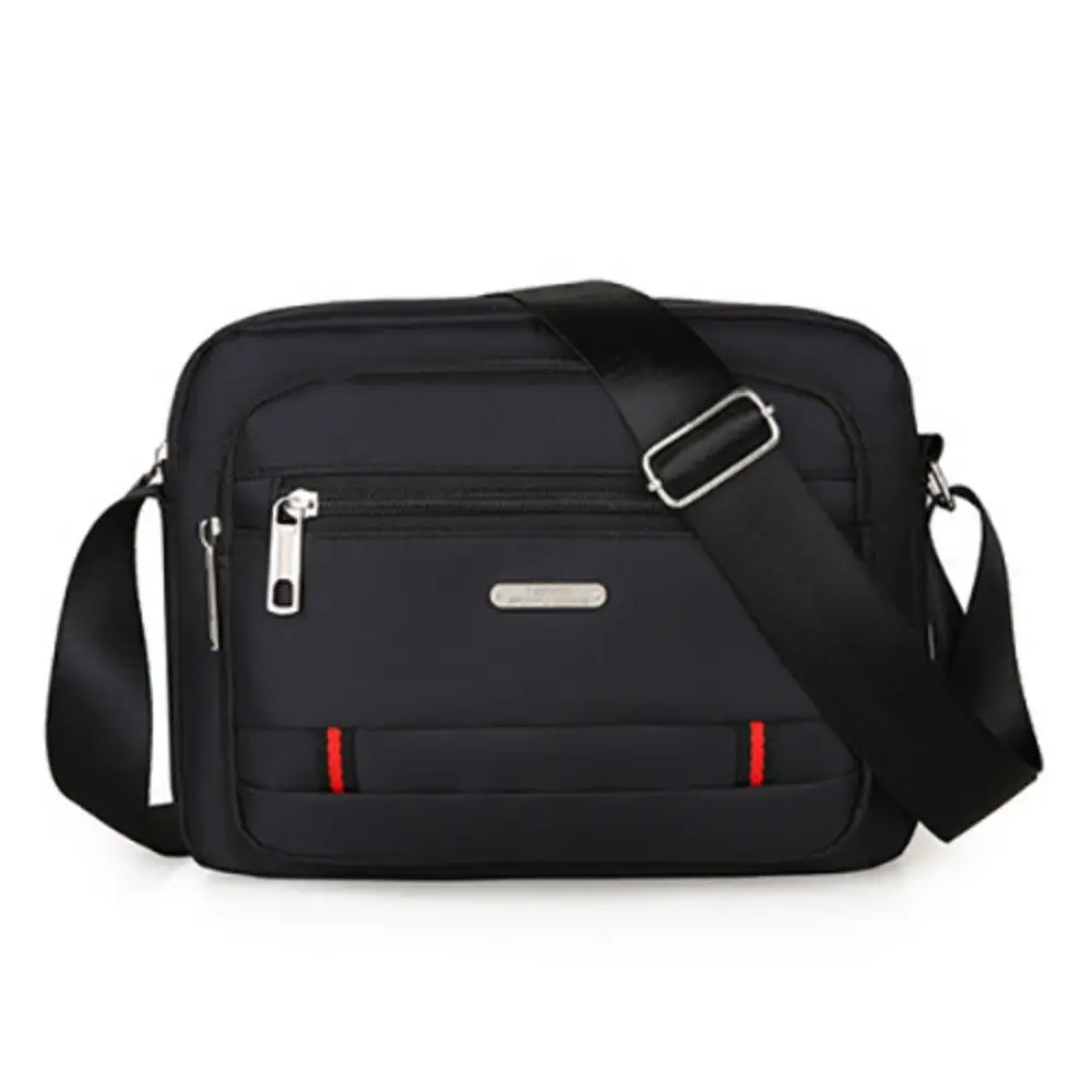 Men Crossbody Bags Male Nylon Shoulder Bags 4 Zippers Boy Messenger Bags Man Handbags for Travel Casual Large Satchel