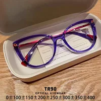 CLLOIO nueva moda mujer ojo de gato Anti rayos azules gafas de lectura alta calidad antirreflectante miopía gafas ópticas graduadas