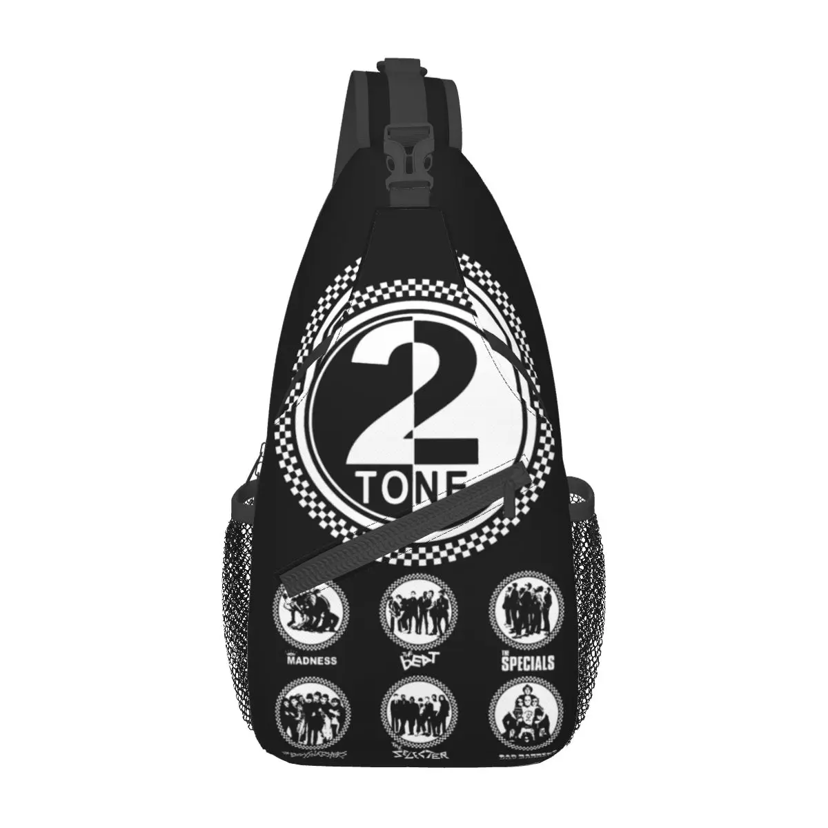 Mochila con correa de música de 2 tonos, bolso cruzado en el pecho, bandolera de hombro, dos tonos, ska-rock, británica, Legends Of 2