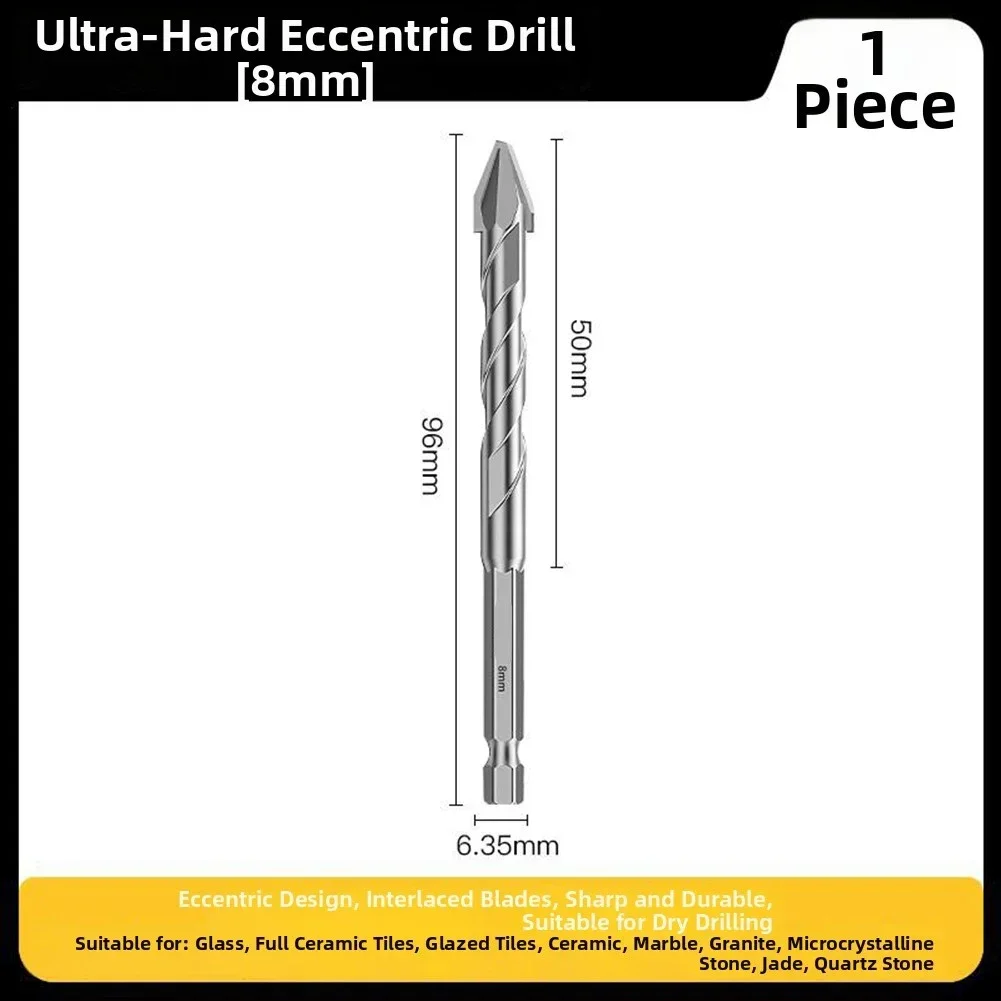 Multifunctional Eccentric Triangular Drill Bit For Lithium Battery Hand Drills Dry Drilling Tool 6/8/10/12mm Hex Shank Drill Bit