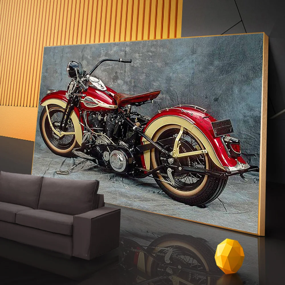 DIY 5D Diamond Painting Retro Motorcycle Full Square/Round Diamond Mosaic Painting Kits Rhinestone Embroidery Home Decor