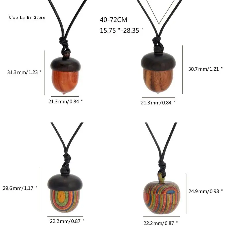 Creative Screwable Acorn Pendant Wooden Box Necklaces Pine Cone Acorns Choker XXFD