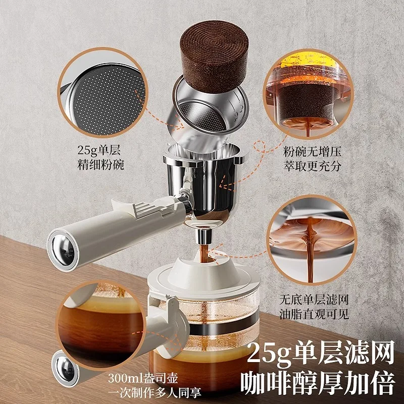 custom.[One-Extraction] SAPOUDR/EA09 Retro Italian Coffee Home Use, Small Fully Semi-Automatic Milk Frother